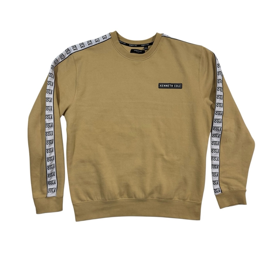 KENNETH COLE Logo Pullover Sweater - Beige, Size XL